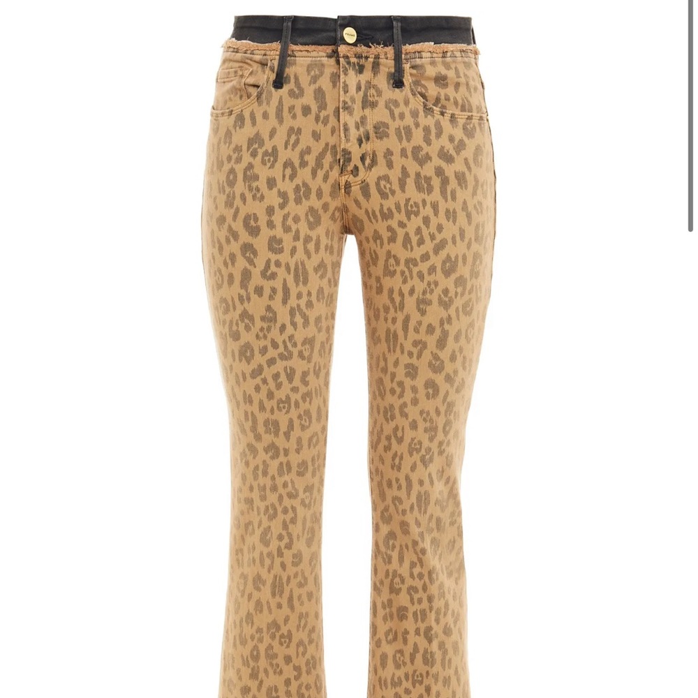 Frame le crop mini boot jeans cheetah leopard NWT